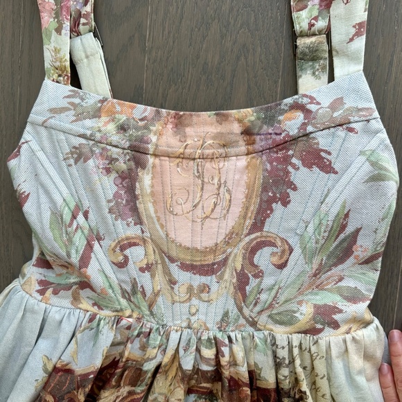 Alice + Olivia Guinevere Floral Damask Bustier Dress Dusk To Dawn - Size 2 - Picture 7 of 11